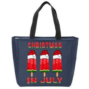 Christmas In July Watermelon Ice Pops Fun Christmas In July Zip Tote Bag