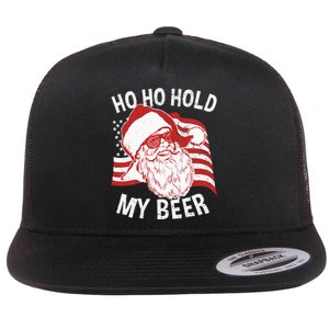 Christmas In July Santa Ho Ho Hold My Beer Flat Bill Trucker Hat