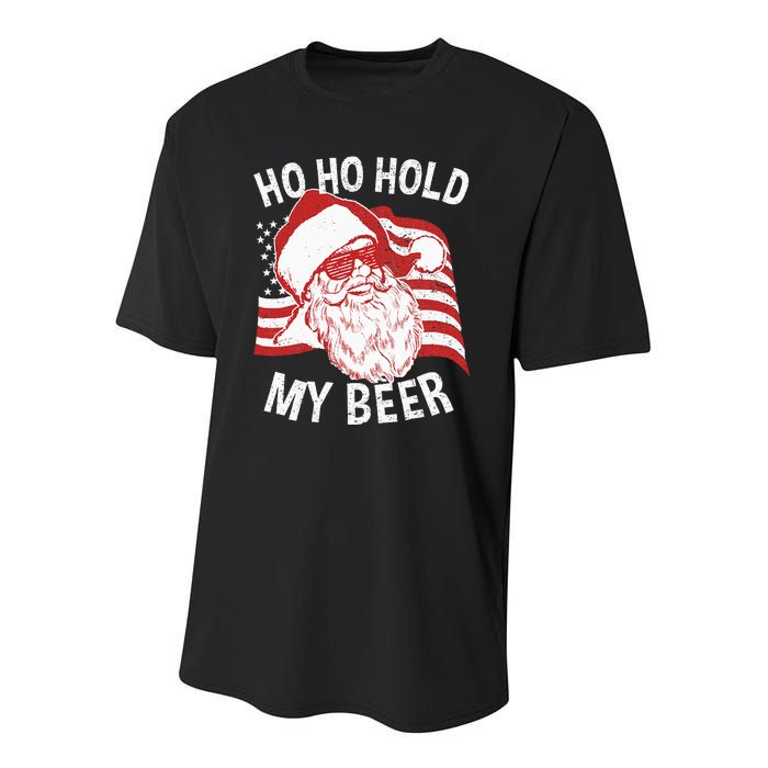 Christmas In July Santa Ho Ho Hold My Beer Youth Performance Sprint T-Shirt