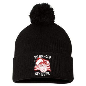 Christmas In July Santa Ho Ho Hold My Beer Pom Pom 12in Knit Beanie