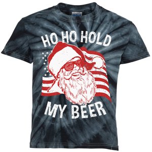 Christmas In July Santa Ho Ho Hold My Beer Kids Tie-Dye T-Shirt