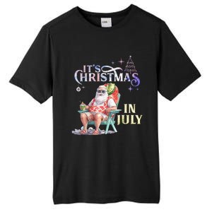 Christmas In July Santa Beach Summer Float Xmas Funny Tall Fusion ChromaSoft Performance T-Shirt