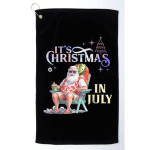 Christmas In July Santa Beach Summer Float Xmas Funny Platinum Collection Golf Towel