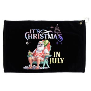 Christmas In July Santa Beach Summer Float Xmas Funny Grommeted Golf Towel