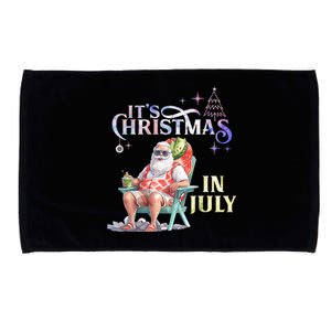 Christmas In July Santa Beach Summer Float Xmas Funny Microfiber Hand Towel