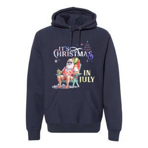 Christmas In July Santa Beach Summer Float Xmas Funny Premium Hoodie