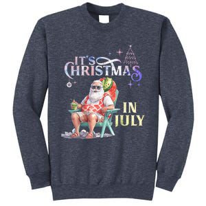 Christmas In July Santa Beach Summer Float Xmas Funny Sweatshirt