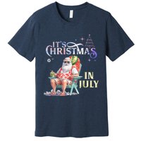 Christmas In July Santa Beach Summer Float Xmas Funny Premium T-Shirt