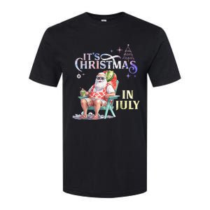 Christmas In July Santa Beach Summer Float Xmas Funny Softstyle CVC T-Shirt