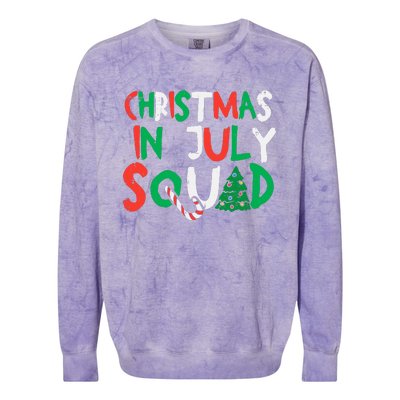 Christmas In July Squad Funny Summer Xmas Colorblast Crewneck Sweatshirt