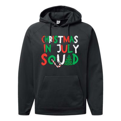 Christmas In July Squad Funny Summer Xmas Performance Fleece Hoodie