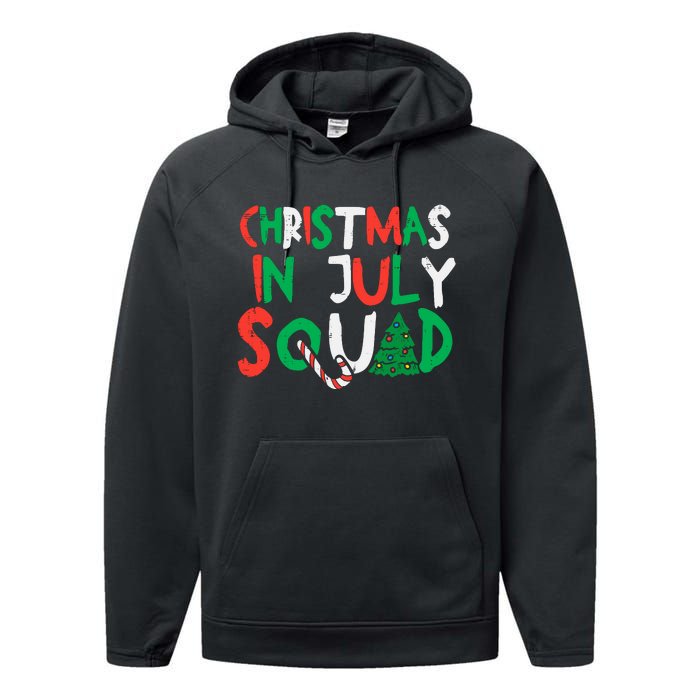 Christmas In July Squad Funny Summer Xmas Performance Fleece Hoodie