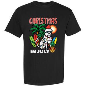 Christmas In July Dog Lover Beach Xmas Summer Garment-Dyed Heavyweight T-Shirt