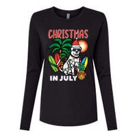 Christmas In July Dog Lover Beach Xmas Summer Womens Cotton Relaxed Long Sleeve T-Shirt