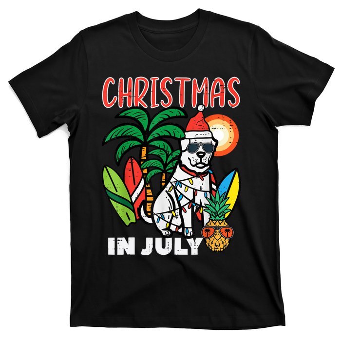 Christmas In July Dog Lover Beach Xmas Summer T-Shirt