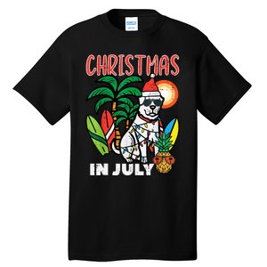 Christmas In July Dog Lover Beach Xmas Summer Tall T-Shirt