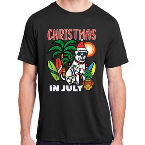 Christmas In July Dog Lover Beach Xmas Summer Adult ChromaSoft Performance T-Shirt