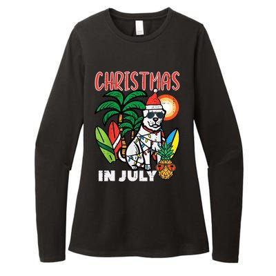 Christmas In July Dog Lover Beach Xmas Summer Womens CVC Long Sleeve Shirt