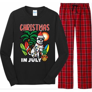 Christmas In July Dog Lover Beach Xmas Summer Long Sleeve Pajama Set