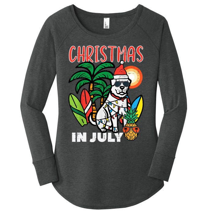 Christmas In July Dog Lover Beach Xmas Summer Women's Perfect Tri Tunic Long Sleeve Shirt