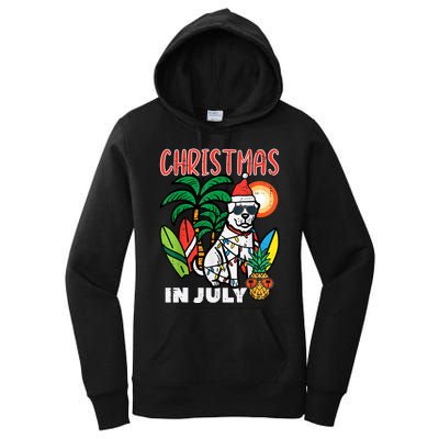 Christmas In July Dog Lover Beach Xmas Summer Women's Pullover Hoodie