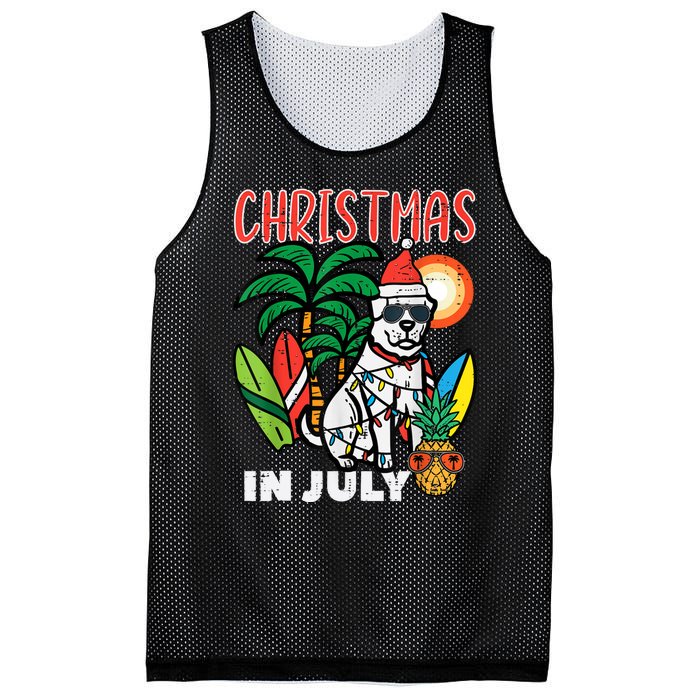 Christmas In July Dog Lover Beach Xmas Summer Mesh Reversible Basketball Jersey Tank