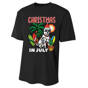 Christmas In July Dog Lover Beach Xmas Summer Performance Sprint T-Shirt