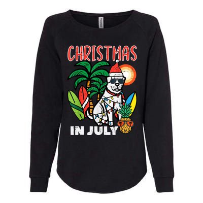 Christmas In July Dog Lover Beach Xmas Summer Womens California Wash Sweatshirt