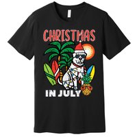 Christmas In July Dog Lover Beach Xmas Summer Premium T-Shirt