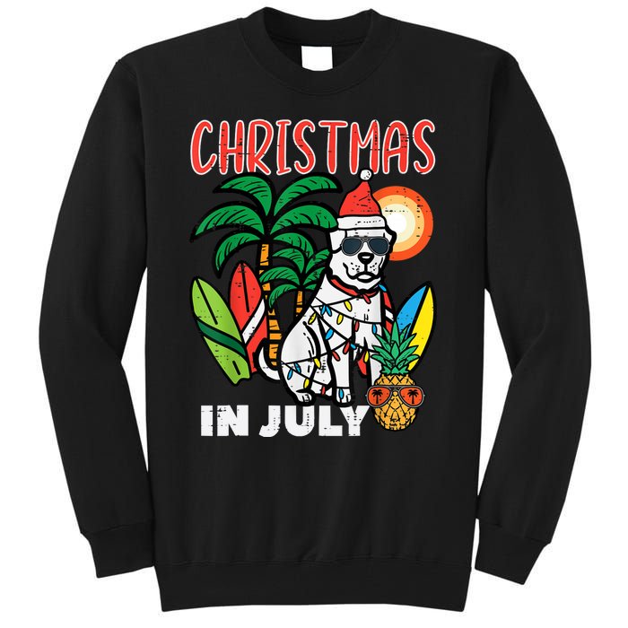 Christmas In July Dog Lover Beach Xmas Summer Tall Sweatshirt