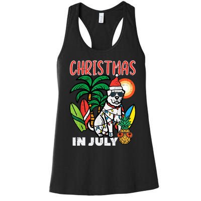 Christmas In July Dog Lover Beach Xmas Summer Women's Racerback Tank