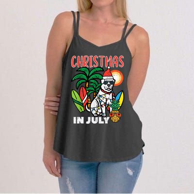 Christmas In July Dog Lover Beach Xmas Summer Women's Strappy Tank