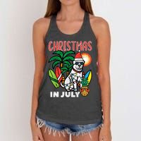 Christmas In July Dog Lover Beach Xmas Summer Women's Knotted Racerback Tank