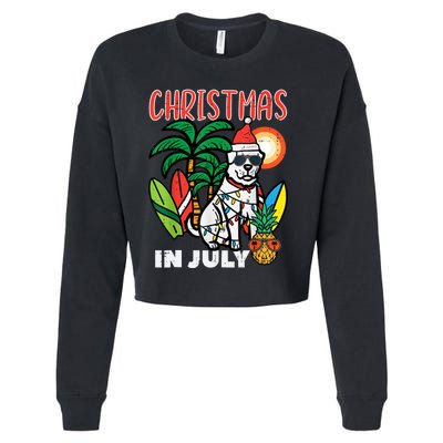 Christmas In July Dog Lover Beach Xmas Summer Cropped Pullover Crew