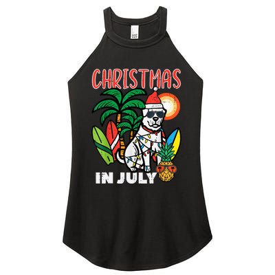 Christmas In July Dog Lover Beach Xmas Summer Women's Perfect Tri Rocker Tank