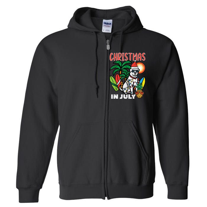 Christmas In July Dog Lover Beach Xmas Summer Full Zip Hoodie