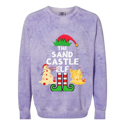 Christmas In July Sandcastle Elf Summer Beach Vacation Party Colorblast Crewneck Sweatshirt