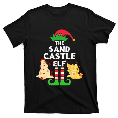 Christmas In July Sandcastle Elf Summer Beach Vacation Party T-Shirt