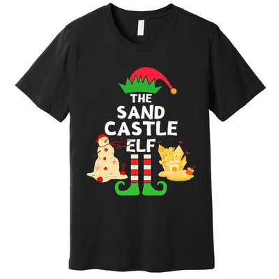 Christmas In July Sandcastle Elf Summer Beach Vacation Party Premium T-Shirt