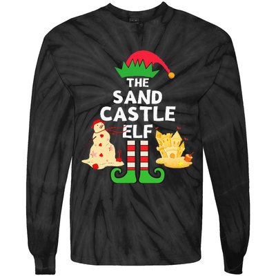 Christmas In July Sandcastle Elf Summer Beach Vacation Party Tie-Dye Long Sleeve Shirt