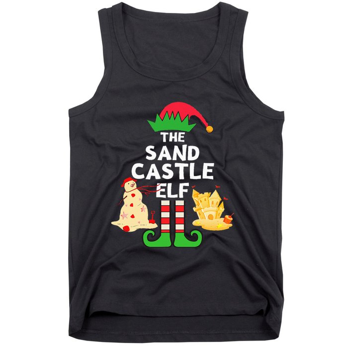 Christmas In July Sandcastle Elf Summer Beach Vacation Party Tank Top