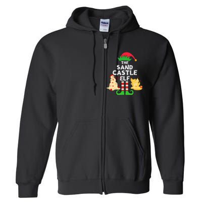 Christmas In July Sandcastle Elf Summer Beach Vacation Party Full Zip Hoodie