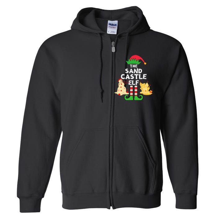 Christmas In July Sandcastle Elf Summer Beach Vacation Party Full Zip Hoodie