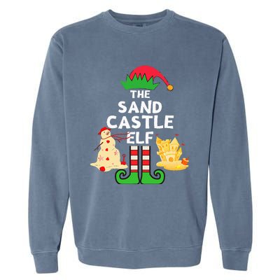 Christmas In July Sandcastle Elf Summer Beach Vacation Party Garment-Dyed Sweatshirt