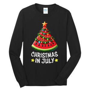 Christmas In July Watermelon Xmas Tree Summer Women Tall Long Sleeve T-Shirt