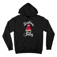 Christmas In July Watermelon Fun Santa Beach Summer Graphic Hoodie