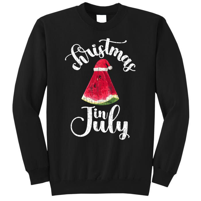 Christmas In July Watermelon Fun Santa Beach Summer Graphic Sweatshirt