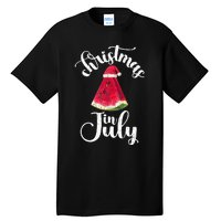 Christmas In July Watermelon Fun Santa Beach Summer Graphic Tall T-Shirt