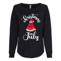 Christmas In July Watermelon Fun Santa Beach Summer Graphic Womens California Wash Sweatshirt