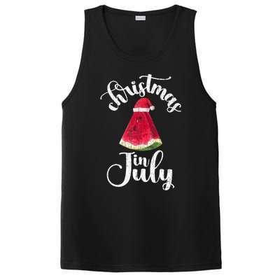 Christmas In July Watermelon Fun Santa Beach Summer Graphic PosiCharge Competitor Tank